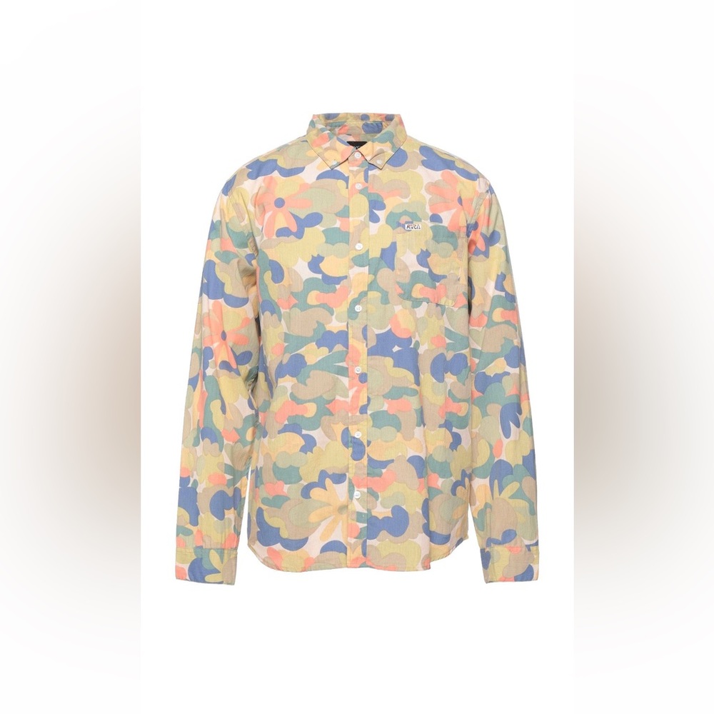 RVCA shirt, 100% cotton multicolored pattern, snap button cuffs, NWT